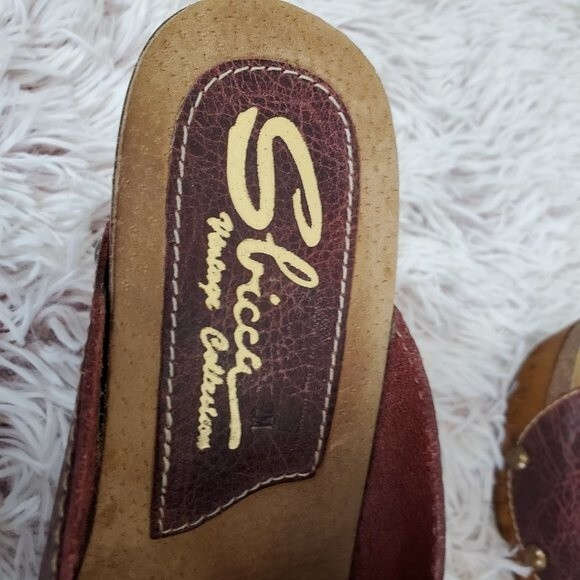 Sbicca Braided Leather Wedge Clog Sandals - Picture 7 of 10